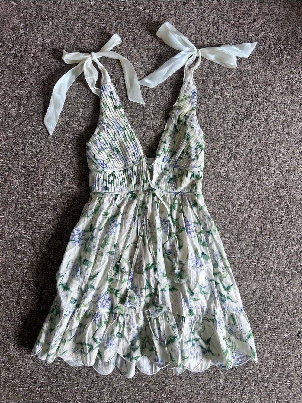En Saison Charleston Floral Tie-Shoulder Mini Dress - Size XS